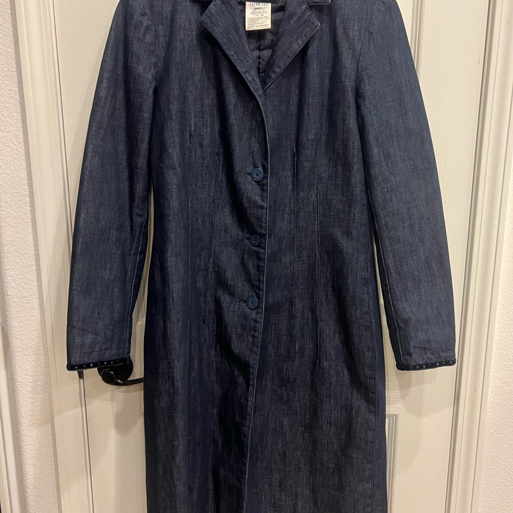Versace Jeans Couture Dark Blue Long Denim Women’s Jacket Size XS